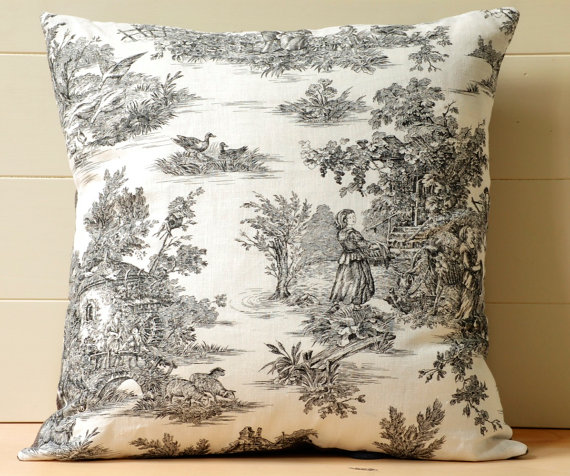 Toile pillow 1